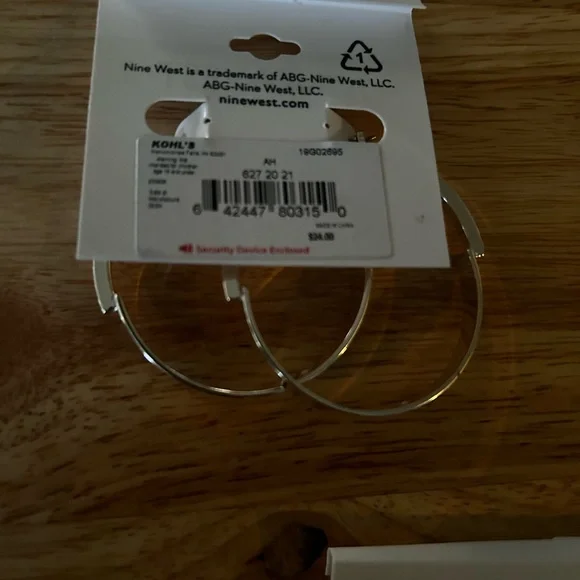 Nine West Silver Teardrop and Hoop Earrings - Picture 3 of 7